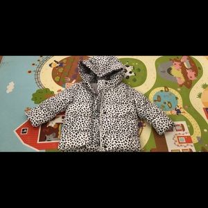 New gap toddler girl winter jacket leopard dot 3T